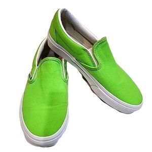 Vans Classic Slip On Canvas Sneakers Shoes Gecko Neon GreenSize 5 Men, 6.5 Women